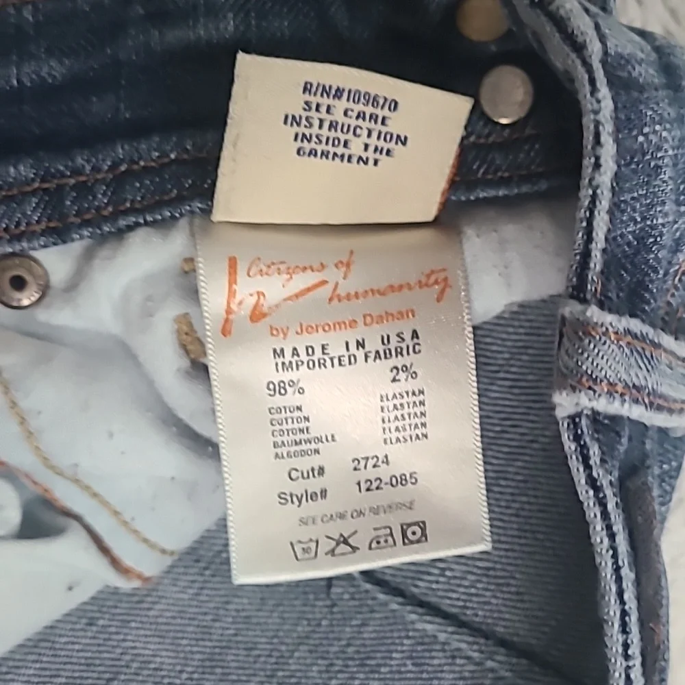 Citizens of Humanity Women's Jeans Straight Leg Size 29 Blue w/ Belt Wrap BOGO - Picture 8 of 15